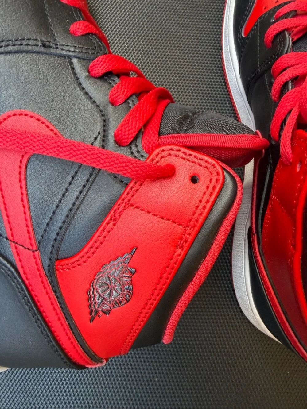NIKE Jordan Red and Black High-Top Basketball Sneakers